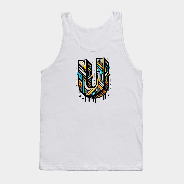 Letter U design graffity style Tank Top by grappict